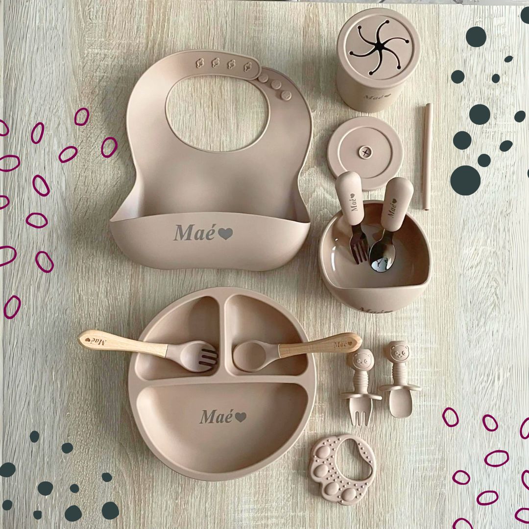 Mealtime Essentials - Personalised Silicone Baby Feeding Set (11 Pieces)