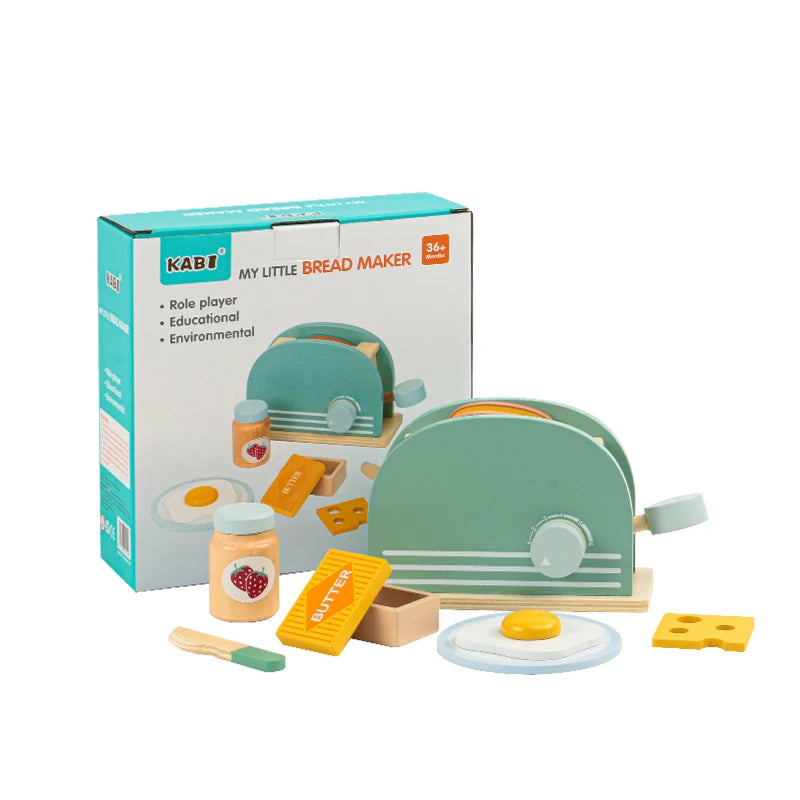 Montessori Wooden Toaster/Breakfast Pretend Play Set (3+ years)