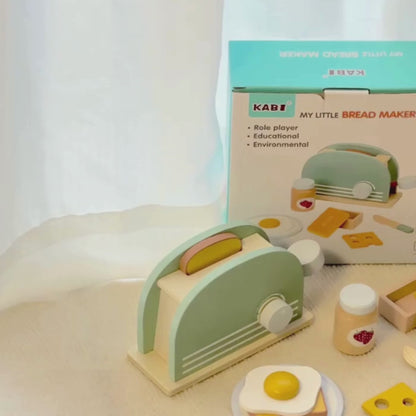 Montessori Wooden Toaster/Breakfast Pretend Play Set (3+ years)