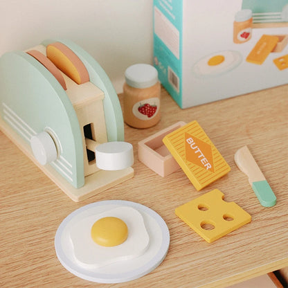 Montessori Wooden Toaster/Breakfast Pretend Play Set (3+ years)