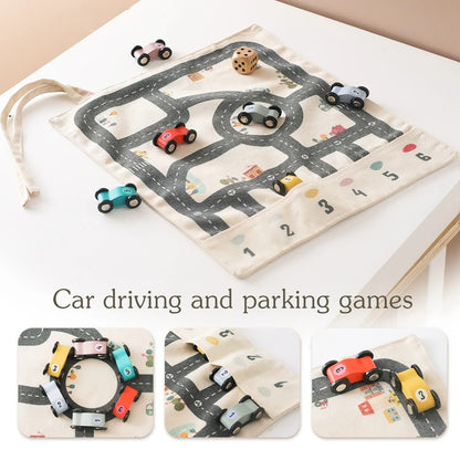 Montessori Traffic Map Game with 6 Cars (3+ years)-Little Travellers