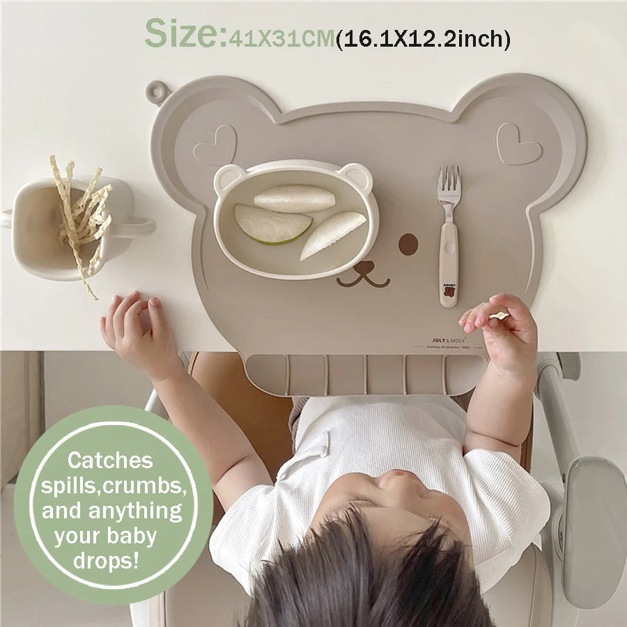 Silicone Placemat with Food Catcher (6+ months)-Little Travellers