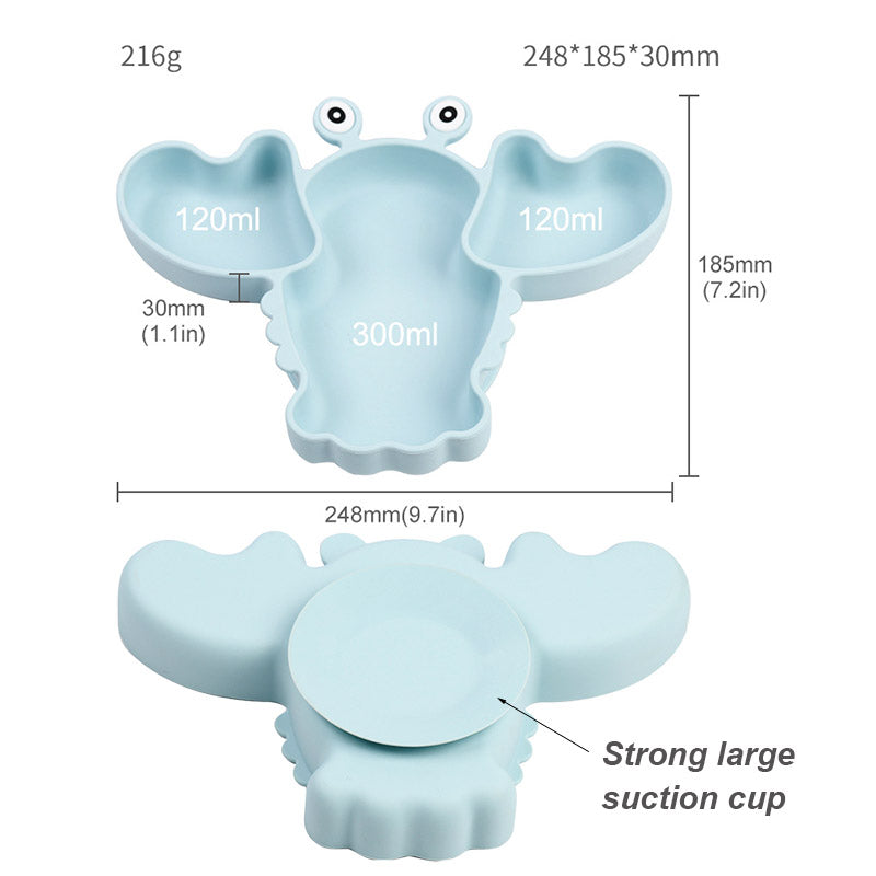 Pinch-perfect Lobster - Personalised Silicone Baby Feeding Set (11 Pieces)