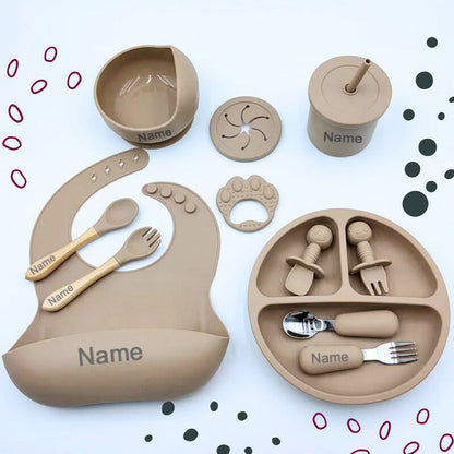 Mealtime Essentials - Personalised Silicone Baby Feeding Set (11 Pieces)