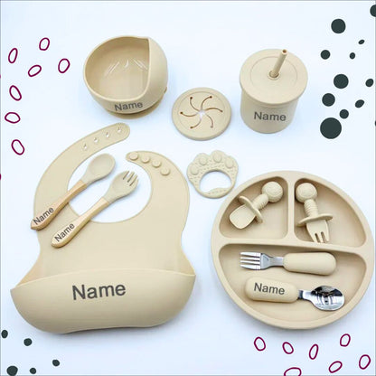 Mealtime Essentials - Personalised Silicone Baby Feeding Set (11 Pieces)