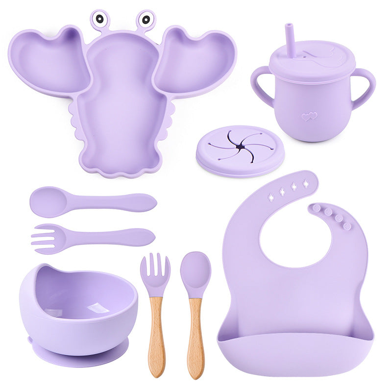 Pinch-perfect Lobster - Personalised Silicone Baby Feeding Set (11 Pieces)