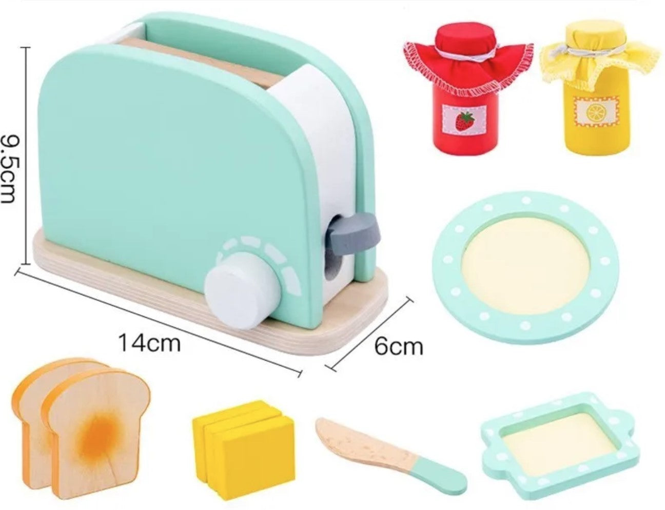 Montessori Wooden Toaster/Breakfast Pretend Play Set (3+ years)-Little Travellers