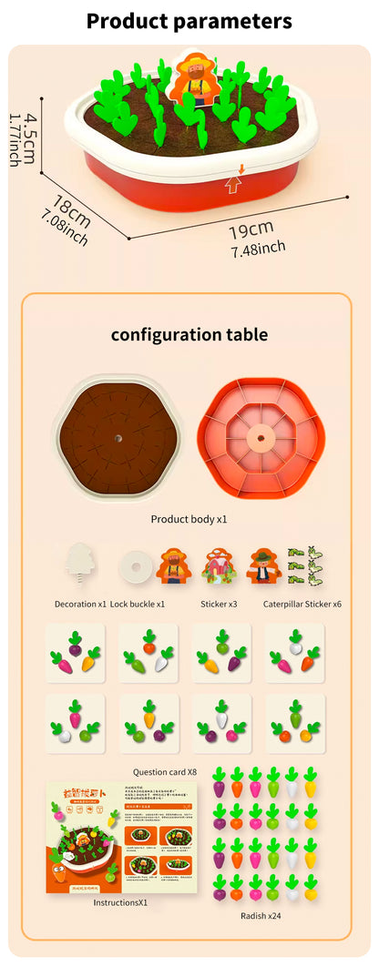 Wooden Vegetable Harvesting Montessori Puzzle Game